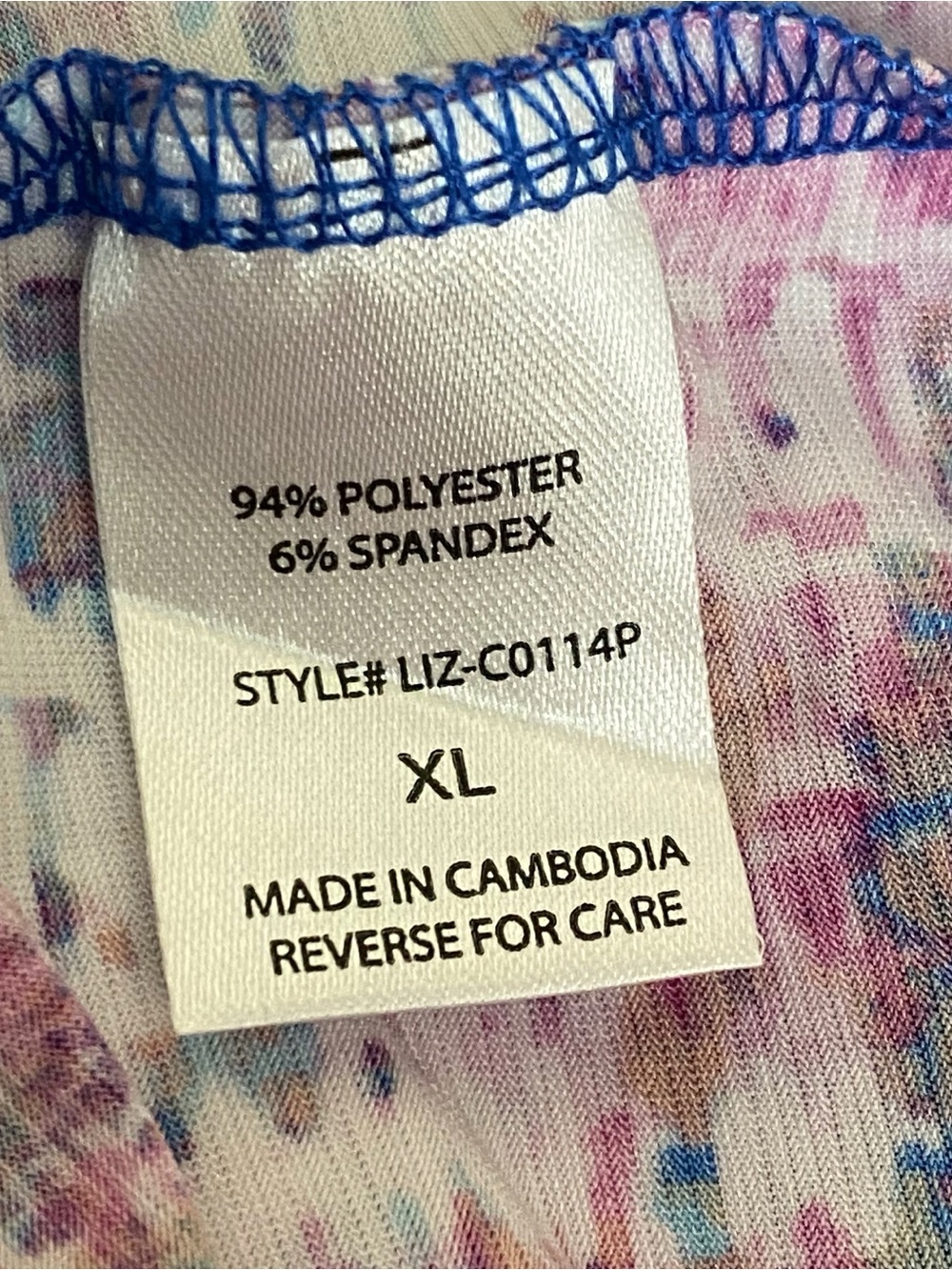 Dear Scarlett Oversized Pink and Blue Abstract Print 3/4 Sleeve Tunic XL - Picture 7 of 8